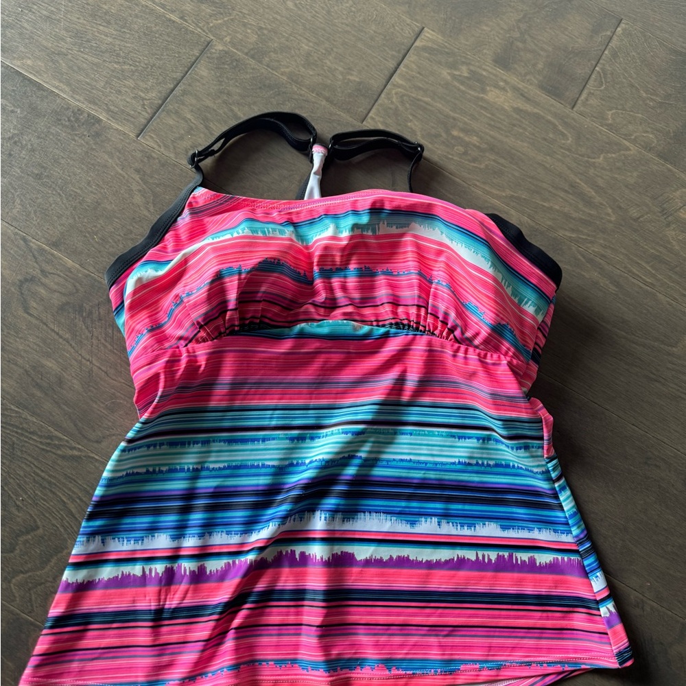 Vibrant Striped Women's Swim Dress